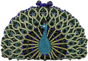 img 4 attached to 👜 Stylish Crystal Peacock Clutch Bag for Women - Evening Purses and Handbags