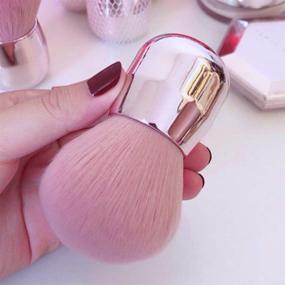 img 3 attached to 💅 Nail Dust Powder Remover Brush for Acrylic UV Gel, Makeup or Nail Art Cleaning - Pink Kabuki Nail Brush