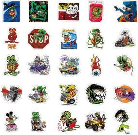 img 2 attached to 🐭 Rat Fink Stickers Set: 50 Pcs Classic Movies Mouse Waterproof Decals for Mobile, Laptop, Luggage & More!