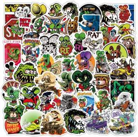 img 4 attached to 🐭 Rat Fink Stickers Set: 50 Pcs Classic Movies Mouse Waterproof Decals for Mobile, Laptop, Luggage & More!