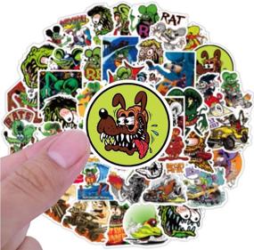 img 1 attached to 🐭 Rat Fink Stickers Set: 50 Pcs Classic Movies Mouse Waterproof Decals for Mobile, Laptop, Luggage & More!