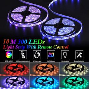 img 3 attached to 🔒 YORMICK LED Strip Lights 32.8 Ft: Remote Control, Waterproof RGB Color Changing Light Strips for Christmas, Indoor Bedroom & More