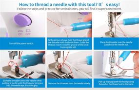 img 3 attached to 🧵 Mudder 2 Pieces Sewing Machine Needle Threader - Auto Threader for Quick Sewing, Easy Needle Threading Tool with Needle Changer - Holds Needles Securely (Blue and White)