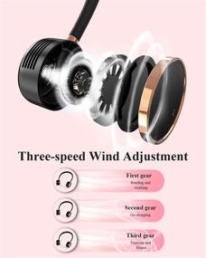 img 2 attached to 💨 Bladeless Portable Neck Fan, Minthouz Hands-Free Neck Fan for Outdoor, Home, Office - USB Rechargeable, Mute, 3 Speeds (Black)