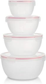 img 2 attached to 🍲 Komax Biokips Round Mixing Bowl Set - 4 Nesting Bowls for Food Prep, Storage, and Serving with Lids - BPA-Free, Clear, Microwave Safe