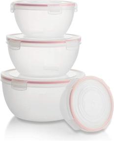 img 1 attached to 🍲 Komax Biokips Round Mixing Bowl Set - 4 Nesting Bowls for Food Prep, Storage, and Serving with Lids - BPA-Free, Clear, Microwave Safe