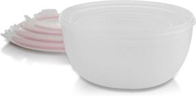 img 3 attached to 🍲 Komax Biokips Round Mixing Bowl Set - 4 Nesting Bowls for Food Prep, Storage, and Serving with Lids - BPA-Free, Clear, Microwave Safe