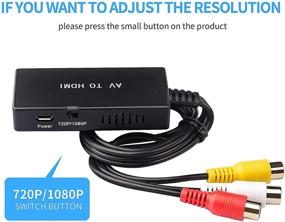 img 2 attached to 🔌 RCA to HDMI Converter - AV Composite CVBS to HDMI Video Audio Adapter, Supports NTSC TV, PC, PS3, STB, Xbox VHS, VCR, Blue-Ray DVD Players