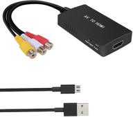 🔌 rca to hdmi converter - av composite cvbs to hdmi video audio adapter, supports ntsc tv, pc, ps3, stb, xbox vhs, vcr, blue-ray dvd players logo