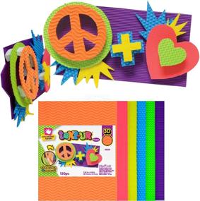 img 3 attached to Colorful Neon Foam Sheets: Creative Hands Text-Ur, 150 Piece Assortment