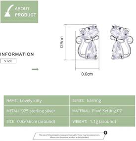 img 3 attached to 🦄 WOSTU 925 Sterling Silver Stud Earrings: Unicorn and Ladybug Animal Earrings for Girls, Hypoallergenic CZ Studs