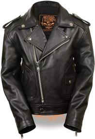 img 2 attached to Premium Milwaukee Leather LKK1920 Boy's Black Leather Biker Jacket: Patch Pocket Styling & Superior Quality