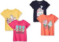 👧 adorable children's place x small girls' graphic t-shirt: stylish clothing for trendy kids! logo