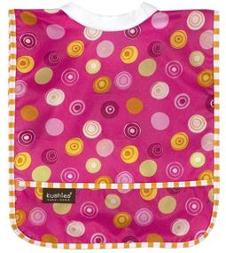 img 1 attached to 🍼 Ultra-Durable Kushies Waterproof Ribneck Bib, Pink Circle Design - Ideal for Infants!