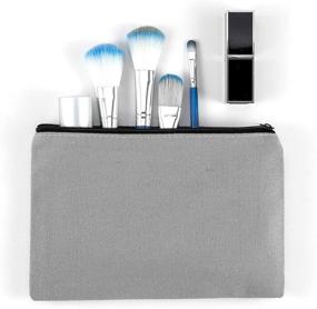 img 1 attached to 👝 Versatile 12 Pack Blank Makeup Bags for DIY Crafts, Travel & Storage - Canvas Cosmetic Bag Zipper Pouches