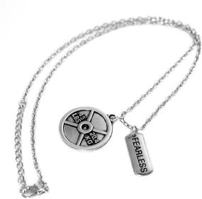 img 1 attached to 💪 The Original Fearless Necklace: Unleash Your Strength with Santa Monica Charm Co.'s 45lb Plate Pendant Gym and Fitness Training Gift