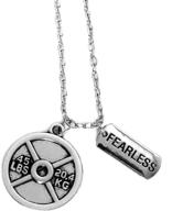 💪 the original fearless necklace: unleash your strength with santa monica charm co.'s 45lb plate pendant gym and fitness training gift logo