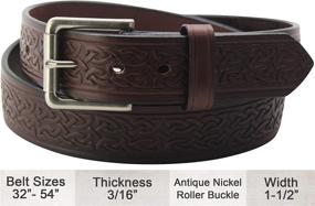 img 3 attached to Mens Black Leather Celtic Belt