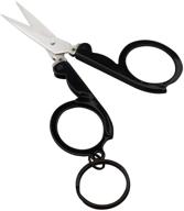 🔪 munkees mini folding scissors keychain: compact stainless steel cutter for crafting, emergency, survival, camping, and more logo