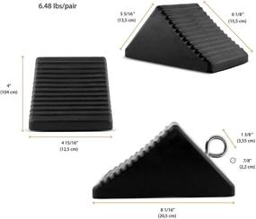 img 1 attached to AFA Tooling - 4 Pack Wheel Chocks: Heavy Duty Nylon Rubber Wedges with Weighted Design, Tie Off Eyebolts - Ideal Chock Block for Camper, Trailer, RV, Truck, Car or ATV