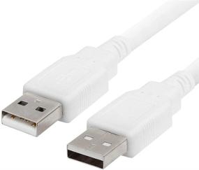 img 2 attached to 🔌 Cmple USB 2.0 Male to Male Cable - High-Speed A to A Extension for Data Transfer - 6ft, White