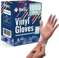 🧤 reli. vinyl gloves, medium, 1000 pack bulk, s,m,l,xl available, medium disposable vinyl gloves, latex free gloves / powder free, hand protection gloves, ambidextrous (m) logo