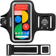 📱 google pixel 5a/5/4a/4/3 armband with key/card holder - bumove gym running workouts sports phone arm band (black) logo