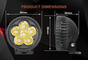 img 2 attached to 🔦 Round LED Lights - 3 Inch Fog Lights (2 Pieces), 18W, 1800 Lumens, Spotlights for Trucks, Tractors, ATVs, UTVs, Golf Carts, and Boats