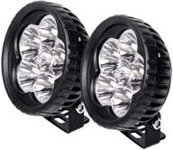 🔦 round led lights - 3 inch fog lights (2 pieces), 18w, 1800 lumens, spotlights for trucks, tractors, atvs, utvs, golf carts, and boats logo