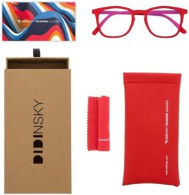 img 2 attached to 👓 DIDINSKY Blue Light Blocking Reading Glasses for Men and Women - Rubber Touch Flexible Temple, Anti Glare, Ferrari +2.5 - Tate