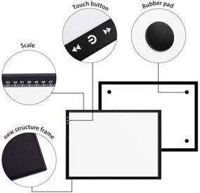 img 1 attached to 🌟 Световая коробка HSK A2 Light Pad с алюминиевой рамкой, ультратонким корпусом 6,5 мм/0,26 дюйма, сенсорным диммером, сверхяркими светодиодами мощностью 20 Вт, адаптером 12V 2A...