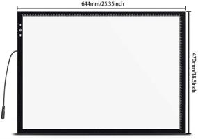 img 2 attached to 🌟 HSK A2 Light Box Light Pad Aluminum Frame Slim 6.5mm/0.26in Touch Dimmer 20W Ultra Bright LED 12V 2A Adapter...