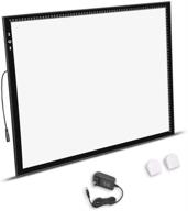 🌟 hsk a2 light box light pad aluminum frame slim 6.5mm/0.26in touch dimmer 20w ultra bright led 12v 2a adapter... logo