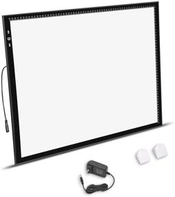 img 4 attached to 🌟 HSK A2 Light Box Light Pad Aluminum Frame Slim 6.5mm/0.26in Touch Dimmer 20W Ultra Bright LED 12V 2A Adapter...