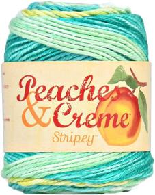 img 1 attached to 🍑 Peaches N Crème P&amp;C Yarn, Green Stripey Stripes, 95 Yards