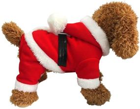 img 4 attached to 🎅 EASTCITIES Pet Christmas Costumes: Festive Santa Dog Clothes for Small Dogs to Keep Them Warm and Stylish in Fall and Winter!"
