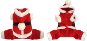 img 1 attached to 🎅 EASTCITIES Pet Christmas Costumes: Festive Santa Dog Clothes for Small Dogs to Keep Them Warm and Stylish in Fall and Winter!"