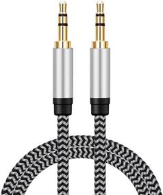 img 3 attached to Morelecs 3.5mm AUX Cord - Nylon Braided Male to Male Audio Cable - Compatible with Headphones, iPods, iPhones, iPads, Home/Car Stereos and More - 4ft