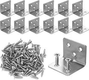 img 4 attached to 12 Pack of Durable Stainless Steel L Corner Brackets - Heavy Duty 1.2” x 1.2” x 1.5” Angle Braces with 6 Holes for 90 Degree Joints - Ideal for Wood Cabinets and Furniture