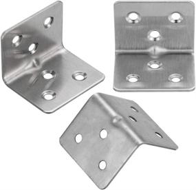 img 2 attached to 12 Pack of Durable Stainless Steel L Corner Brackets - Heavy Duty 1.2” x 1.2” x 1.5” Angle Braces with 6 Holes for 90 Degree Joints - Ideal for Wood Cabinets and Furniture