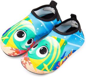 img 4 attached to 🦄 Barefoot Surfing Toddler Non Slip Unicorn Boys' Shoes and Outdoor - Perfect Footwear for Active Kids