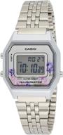 🌸 женские наручные часы casio la680wa-4c с цифровым будильником и хронографом: вечная элегантность с цветочным акцентом логотип