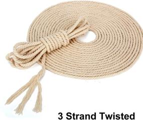 img 2 attached to 🧶 Blisstime Macrame Cord 4mm X 328Yards - Natural Cotton Macrame Rope for Wall Hangings, Plant Hangers, Crafts, Knitting, Decorative Projects - Soft Undyed Cotton Rope, 3 Strand Twisted Cotton Cord