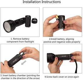 img 2 attached to Escolite 2 Pack UV Flashlight Black Light: Find Pet Urine & Bed Bugs with 51 LED 395nm Ultraviolet Detector - Ideal Companion for Pet Odor Eliminator