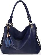 👜 genuine leather top handle satchel: stylish tote & crossbody bag for women logo