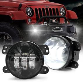 img 4 attached to SPL 4 Inch LED Fog Lights /60W Front Bumper Replacements [CREE Chips] for 2007-2018 Jeep Wrangler JK Unlimited JK - Upgrade your Jeep with Powerful Fog Lights!