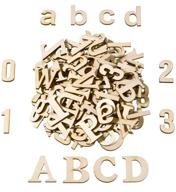 124 pieces of satinior wooden capital and lowercase letters and numbers for arts and crafts, diy decoration, and displays logo