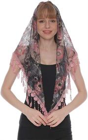 img 1 attached to Stylish LMVERNA Triangle Mantilla Chiffon Printed Women's Accessories: Fashionable Pieces for Every Occasion