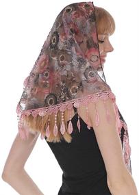 img 3 attached to Stylish LMVERNA Triangle Mantilla Chiffon Printed Women's Accessories: Fashionable Pieces for Every Occasion