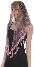 img 4 attached to Stylish LMVERNA Triangle Mantilla Chiffon Printed Women's Accessories: Fashionable Pieces for Every Occasion